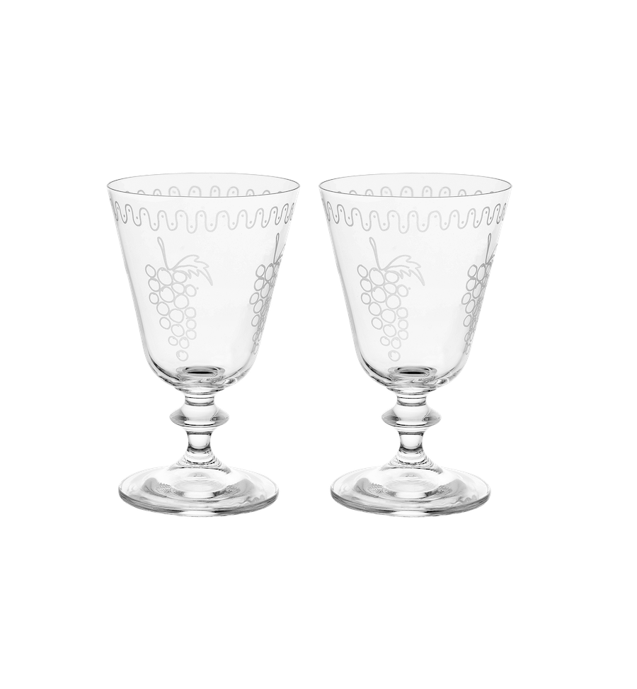 Grapevine Short Wine Glass Set of 2