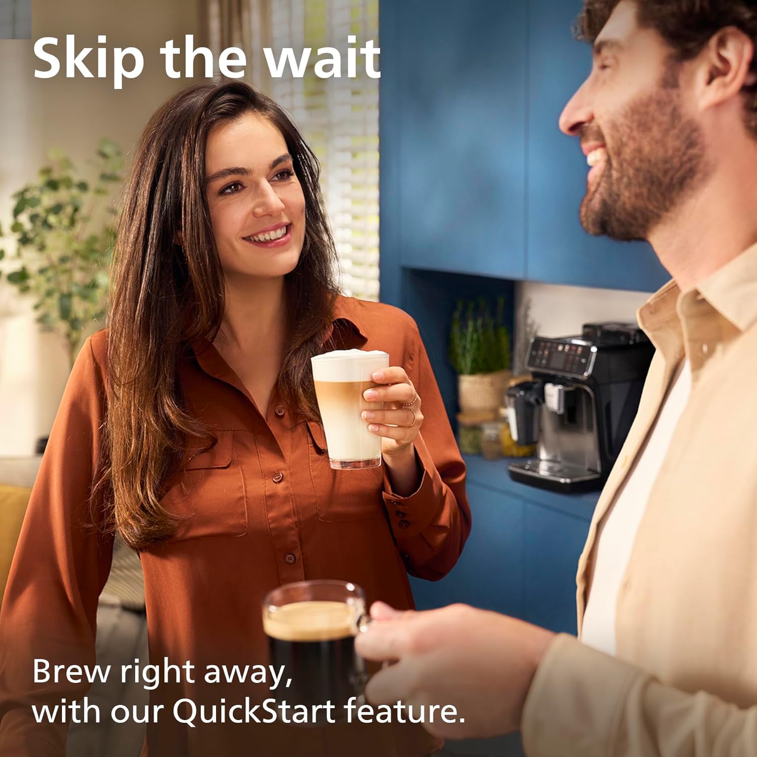 Philips 5500 Series Bean to Cup Coffee Machine – 20 Hot & Iced Drinks, LatteGo Milk Frother, Fastest-to-Clean, 40% Quieter, Ceramic Grinder, Fully Automatic Espresso & Cappuccino Maker – EP5546/70