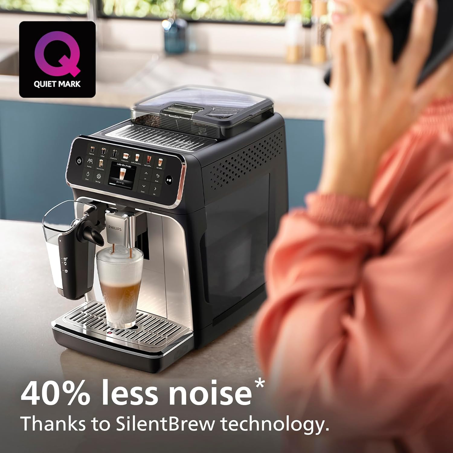 Philips 5500 Series Bean to Cup Coffee Machine – 20 Hot & Iced Drinks, LatteGo Milk Frother, Fastest-to-Clean, 40% Quieter, Ceramic Grinder, Fully Automatic Espresso & Cappuccino Maker – EP5546/70