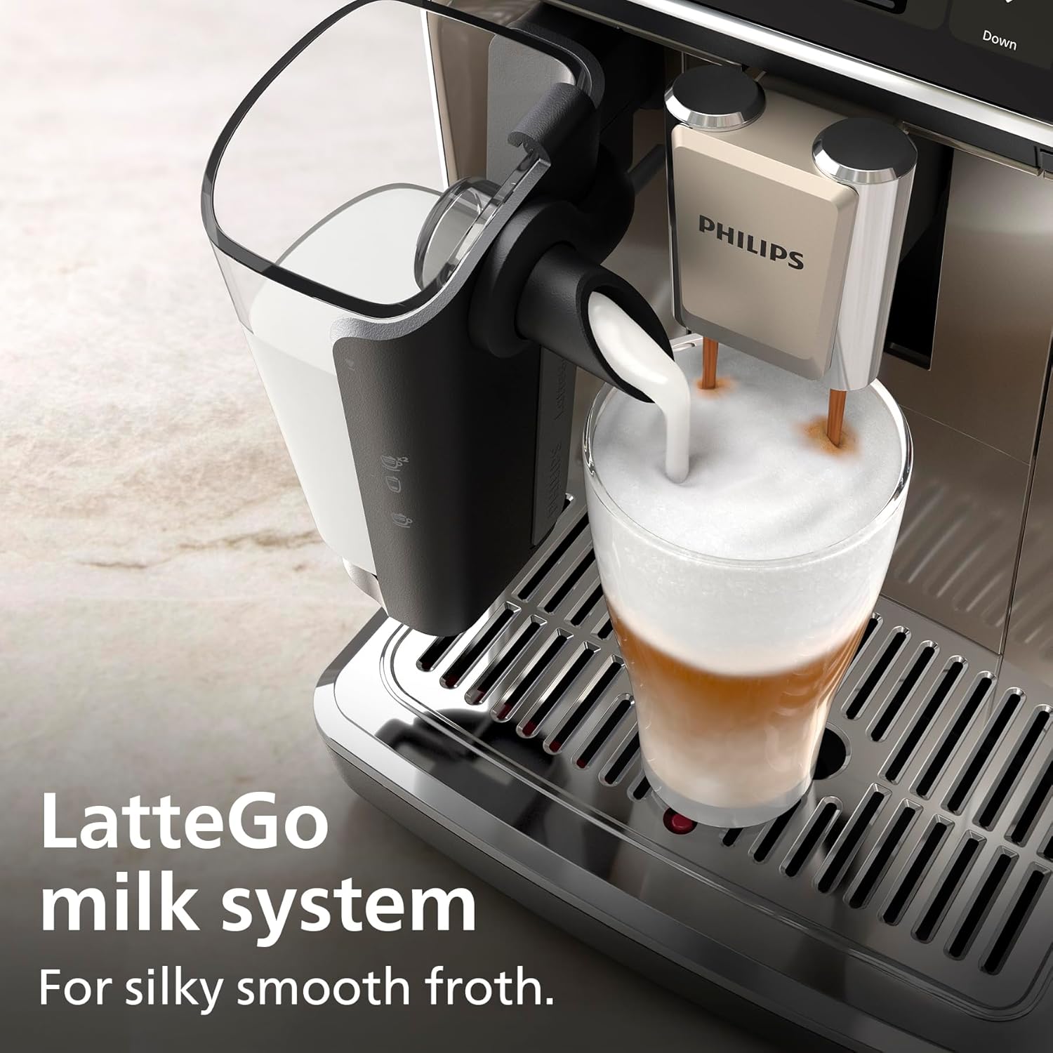Philips 5500 Series Bean to Cup Coffee Machine – 20 Hot & Iced Drinks, LatteGo Milk Frother, Fastest-to-Clean, 40% Quieter, Ceramic Grinder, Fully Automatic Espresso & Cappuccino Maker – EP5546/70