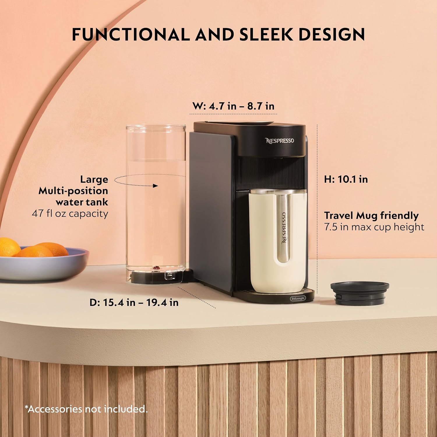 Nespresso Vertuo Up Coffee and Espresso Maker by DeLonghi, Graphite