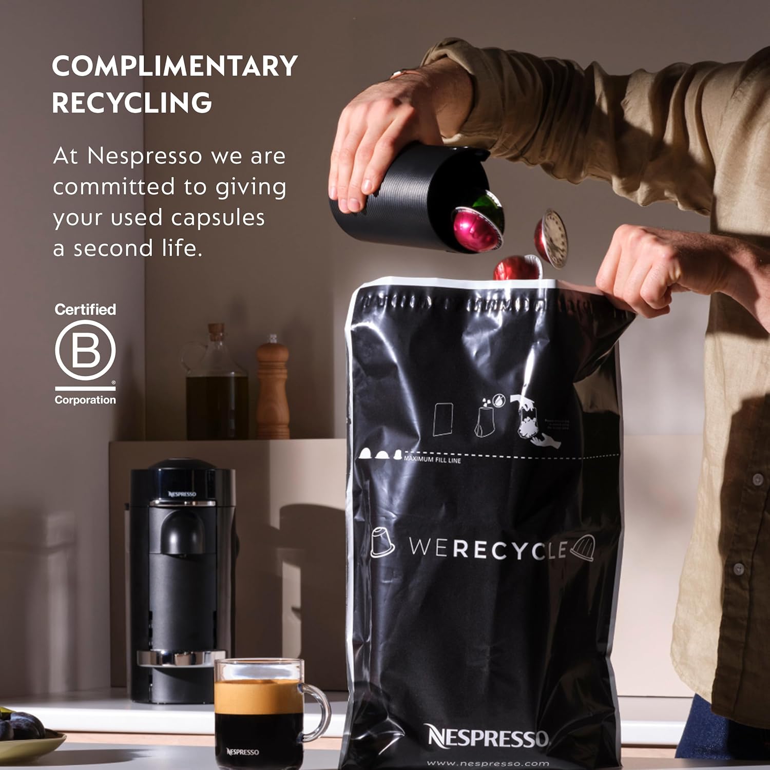 Nespresso Vertuo Next Premium Coffee and Espresso Maker by Breville with Aeroccino Milk Frother, Creamy White Dark Chrome