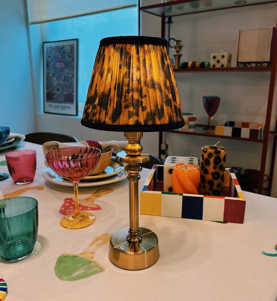 Pooky Round Brass Rechargeable Table Lamp