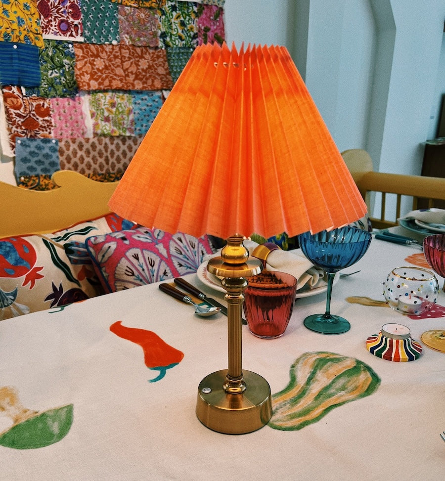 Pooky Round Brass Rechargeable Table Lamp